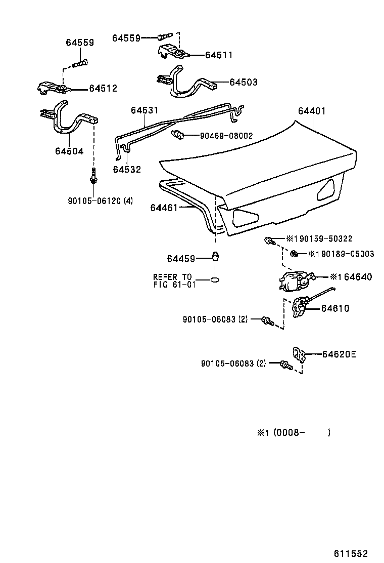 64401-33200 PANEL SUB-ASSY, LUGGAGE COMPARTMENT DOOR product image