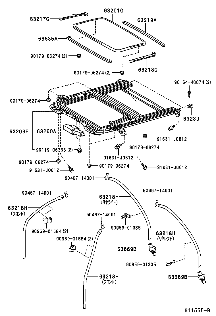 63185-22010 BRACKET, ROOF RACK, FRONT RH product image