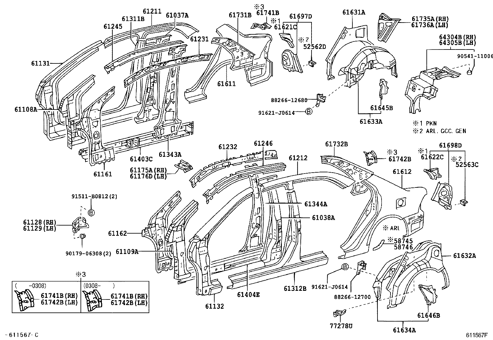 61601-13641 PANEL, QUARTER, RH product image