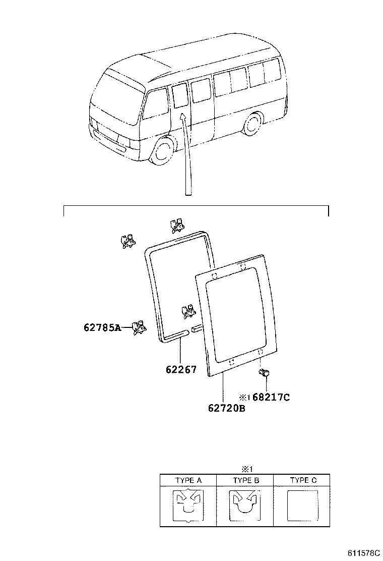 62015-36020 FRAME SUB-ASSY, SIDE WINDOW, RH product image