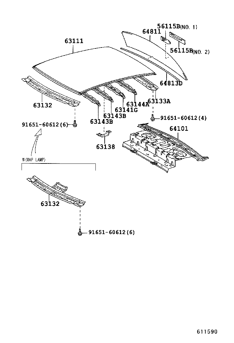 63133-12290 FRAME, BACK WINDOW, UPPER product image