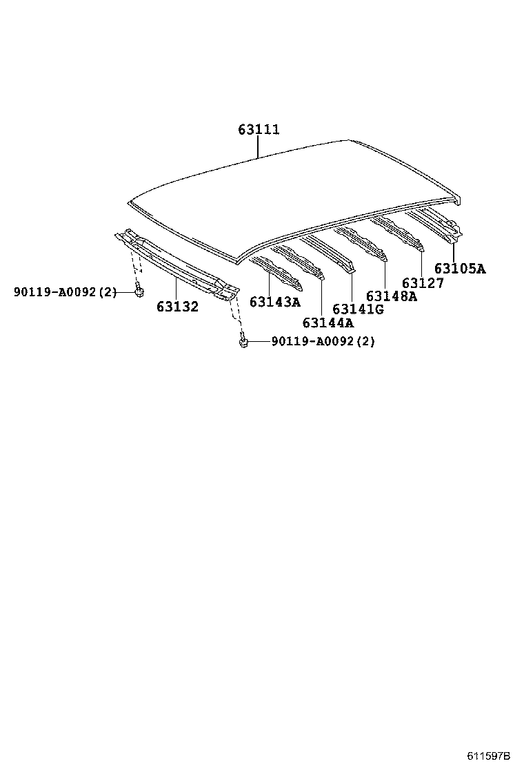 63111-01110 PANEL, ROOF product image