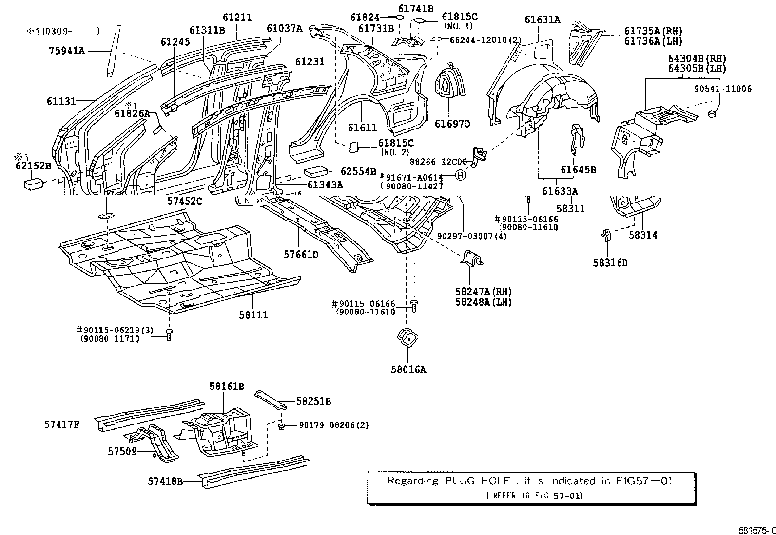 Toyota 61232-02040 RAIL, ROOF SIDE, INNER LH