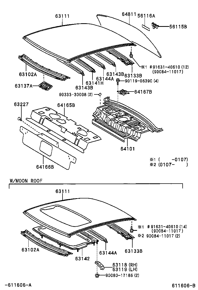 Toyota 63143-AC010 REINFORCEMENT, ROOF PANEL, NO.3