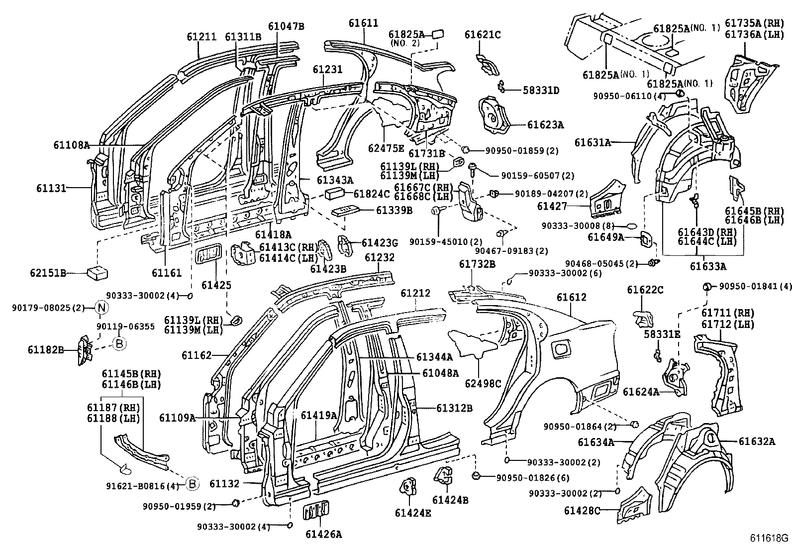 61611-30801 PANEL, QUARTER, RH product image