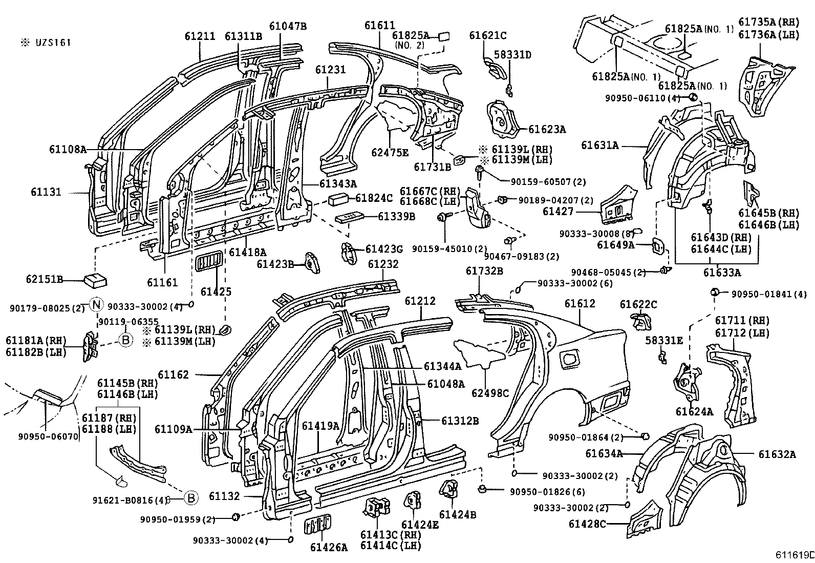 61631-30160 PANEL, QUARTER WHEEL HOUSE, OUTER RH product image