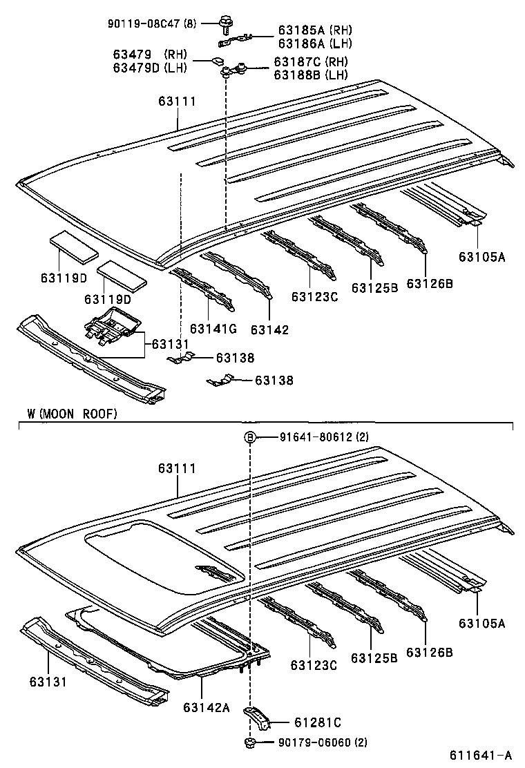 Toyota 63143-35020 REINFORCEMENT, ROOF PANEL, NO.2