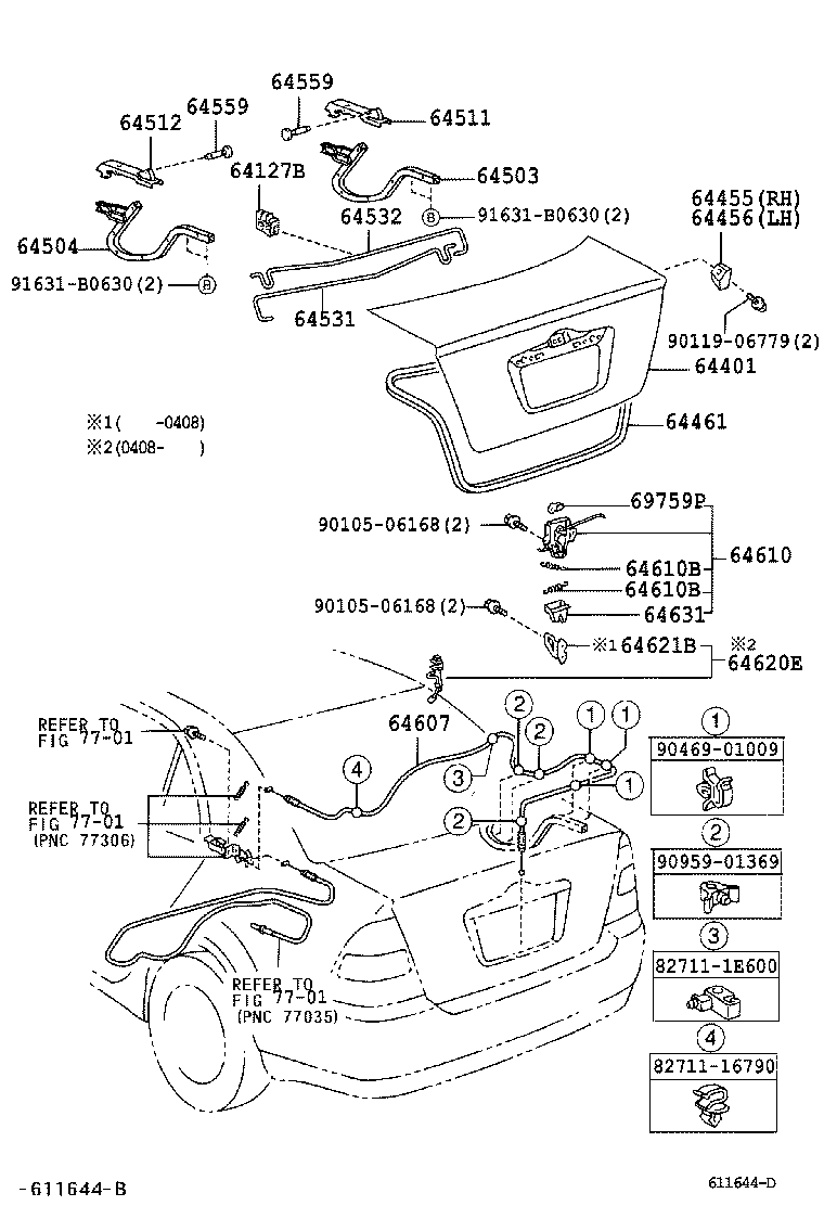 64531-02100 BAR, LUGGAGE DOOR HINGE TORSION, RH product image