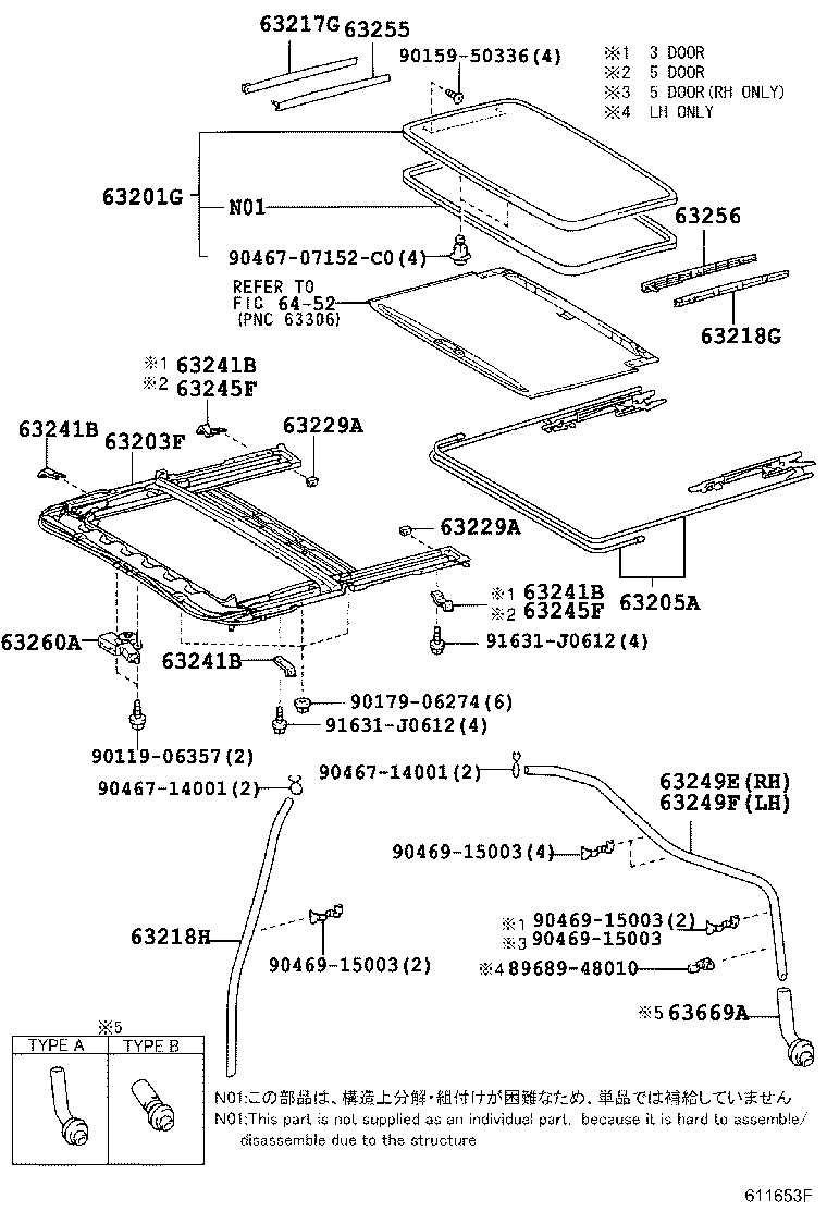 63201-35082 GLASS SUB-ASSY, SLIDING ROOF product image