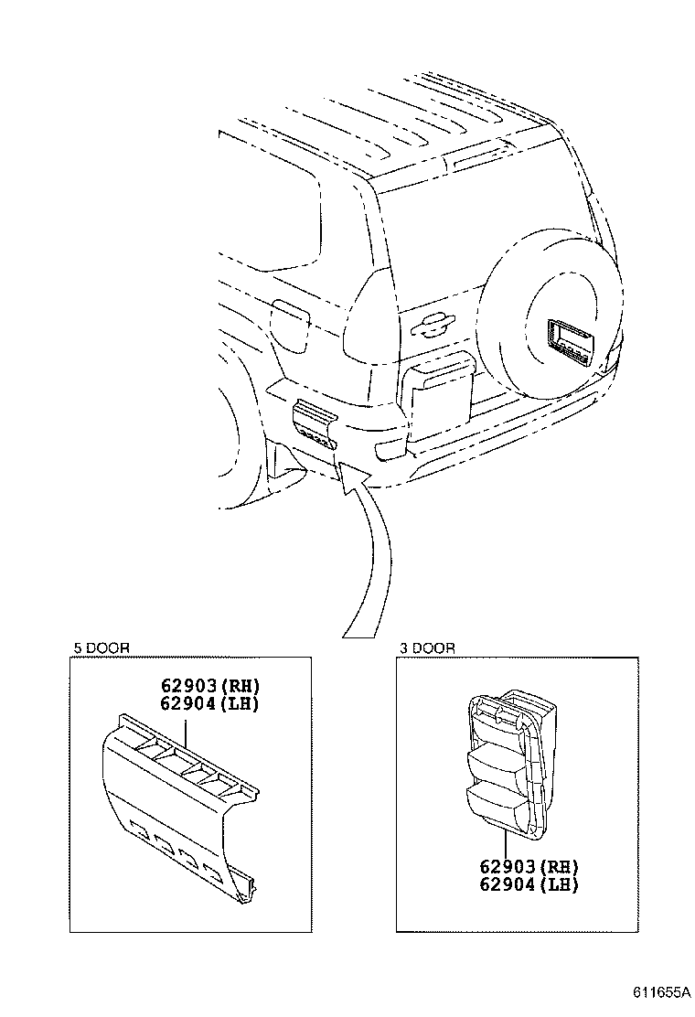 62903-0G010 DUCT SUB-ASSY, QUARTER VENTILATOR, RH product image