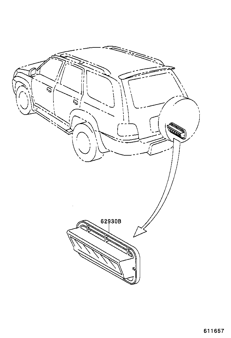 62906-04060 LOUVER, QUATER VENTILATION, LH product image