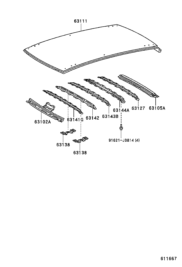 63111-21160 PANEL, ROOF product image