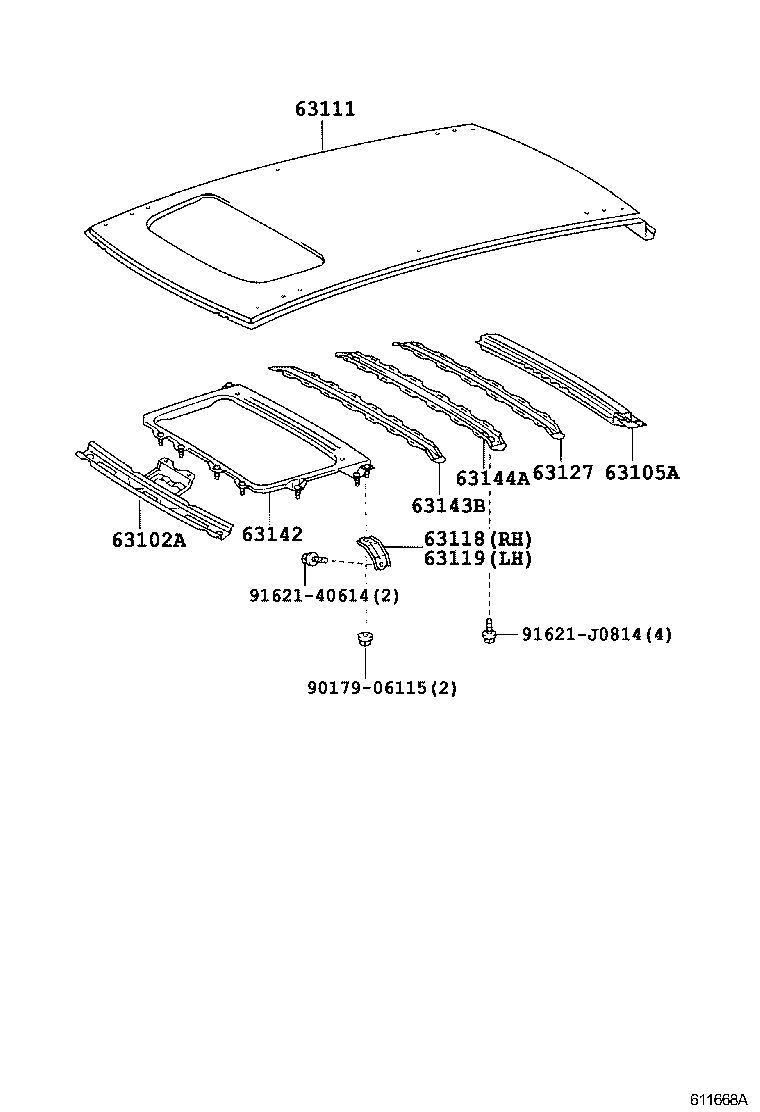 63111-21160 PANEL, ROOF product image