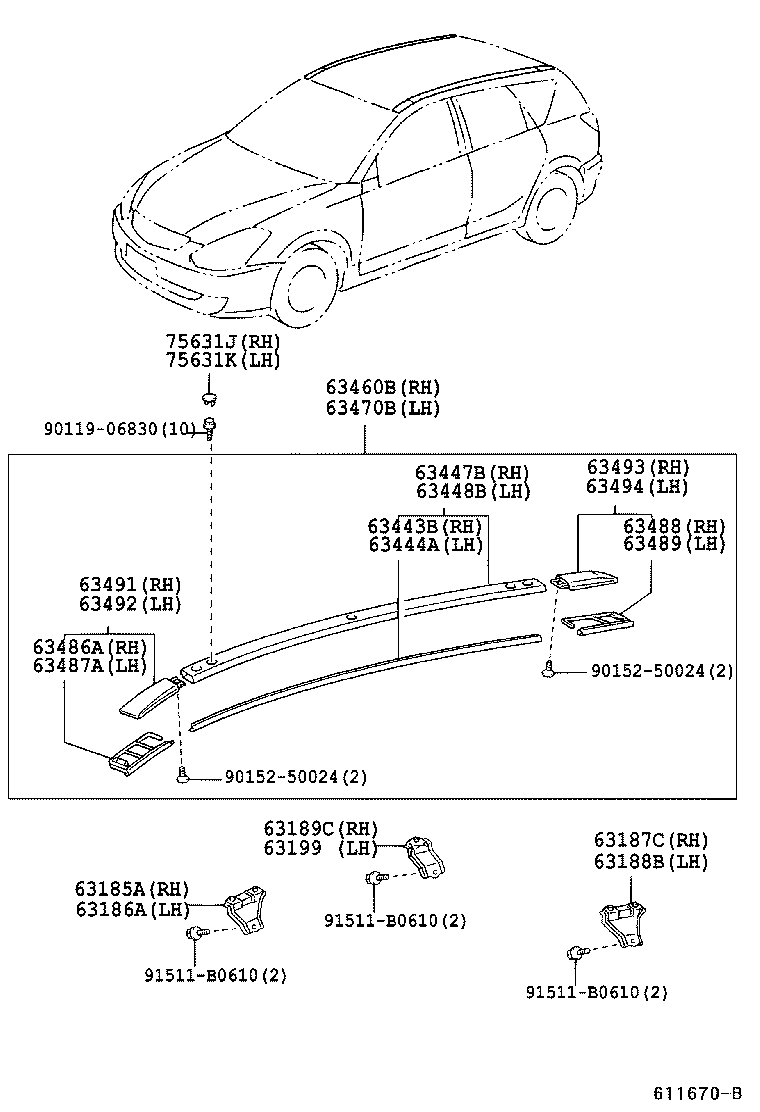 63111-21160 PANEL, ROOF product image