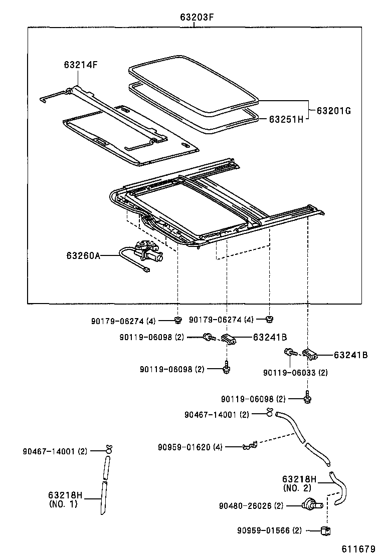 63118-12100 SUPPORT, ROOF PANEL, RH product image