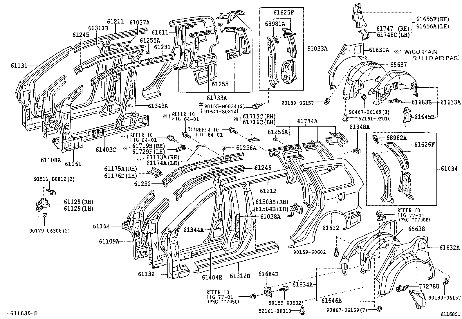 61601-02130 PANEL, QUARTER, RH product image