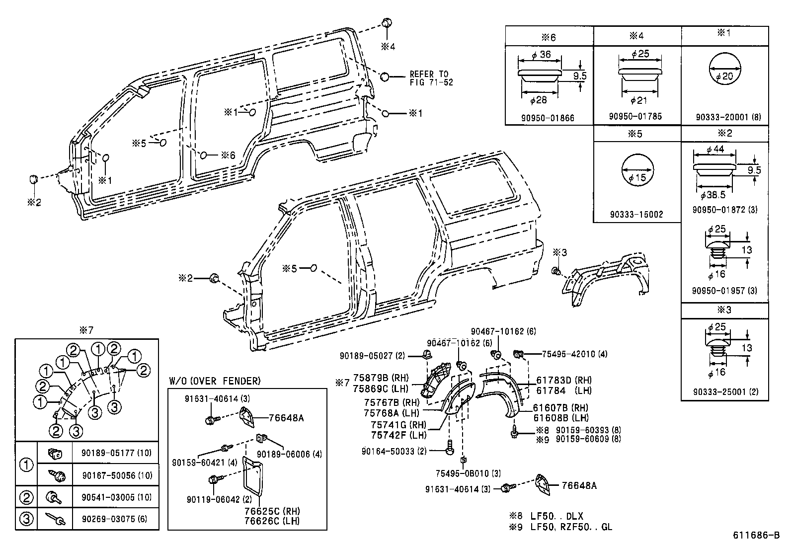 61014-0B010 PILLAR SUB-ASSY, NO.4 RH product image