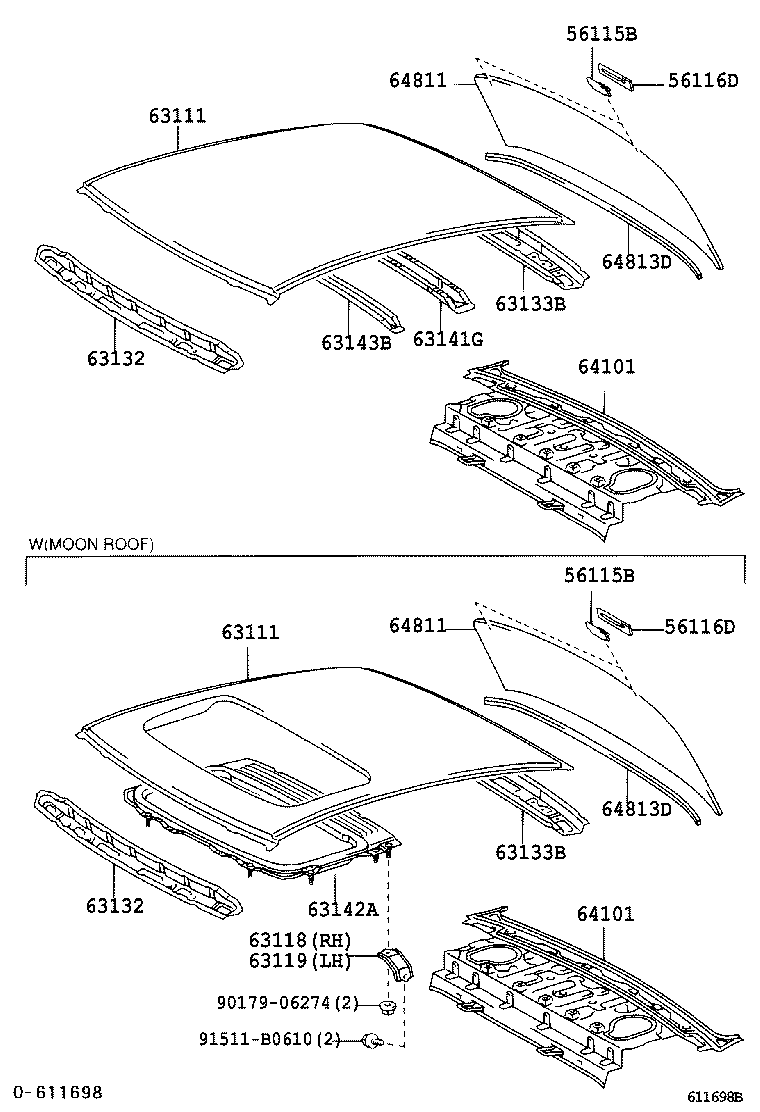 63111-0D030 PANEL, ROOF product image