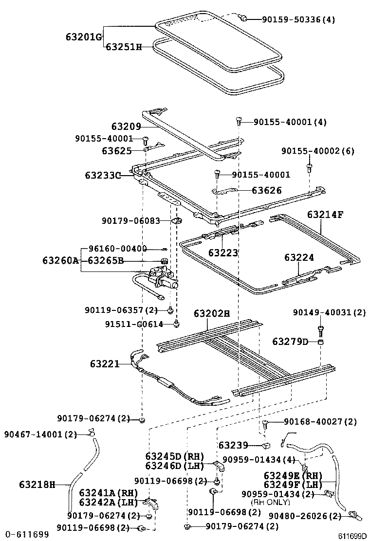 63111-0D030 PANEL, ROOF product image