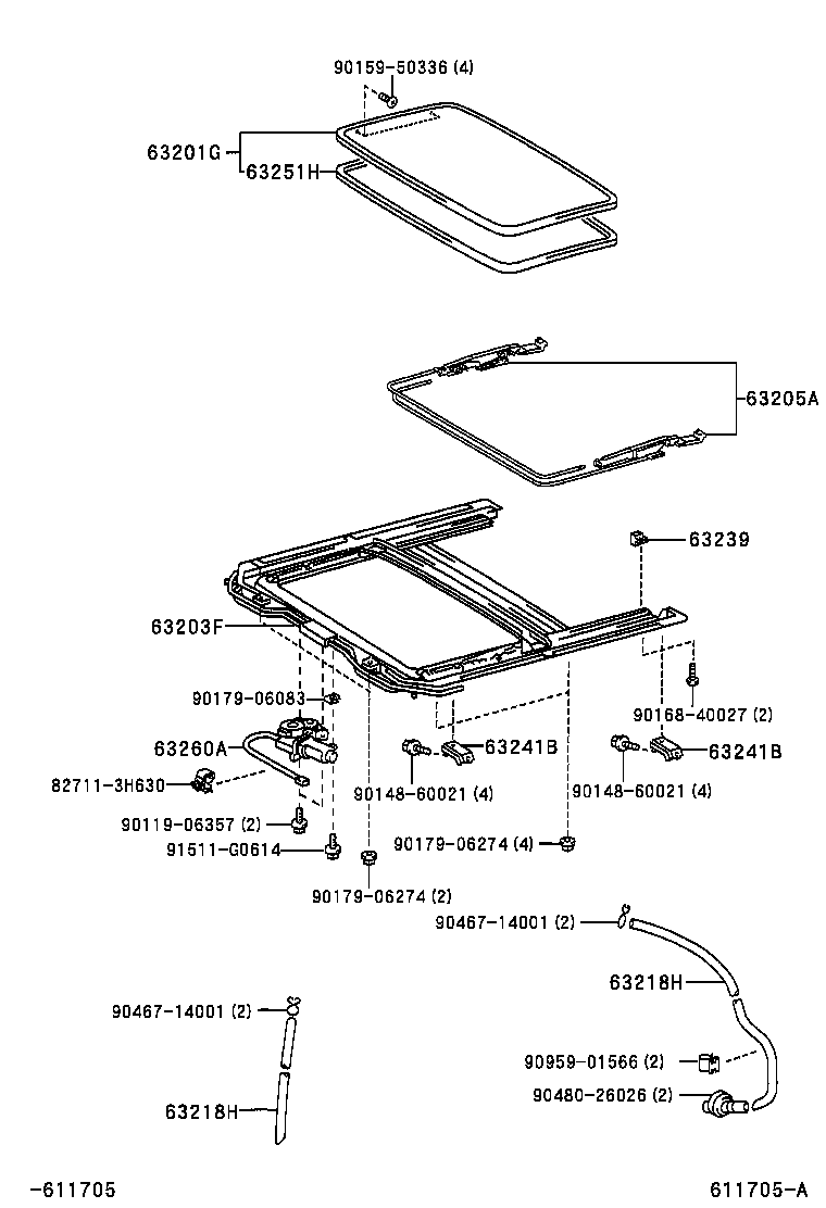 64811-02150 GLASS, BACK WINDOW product image