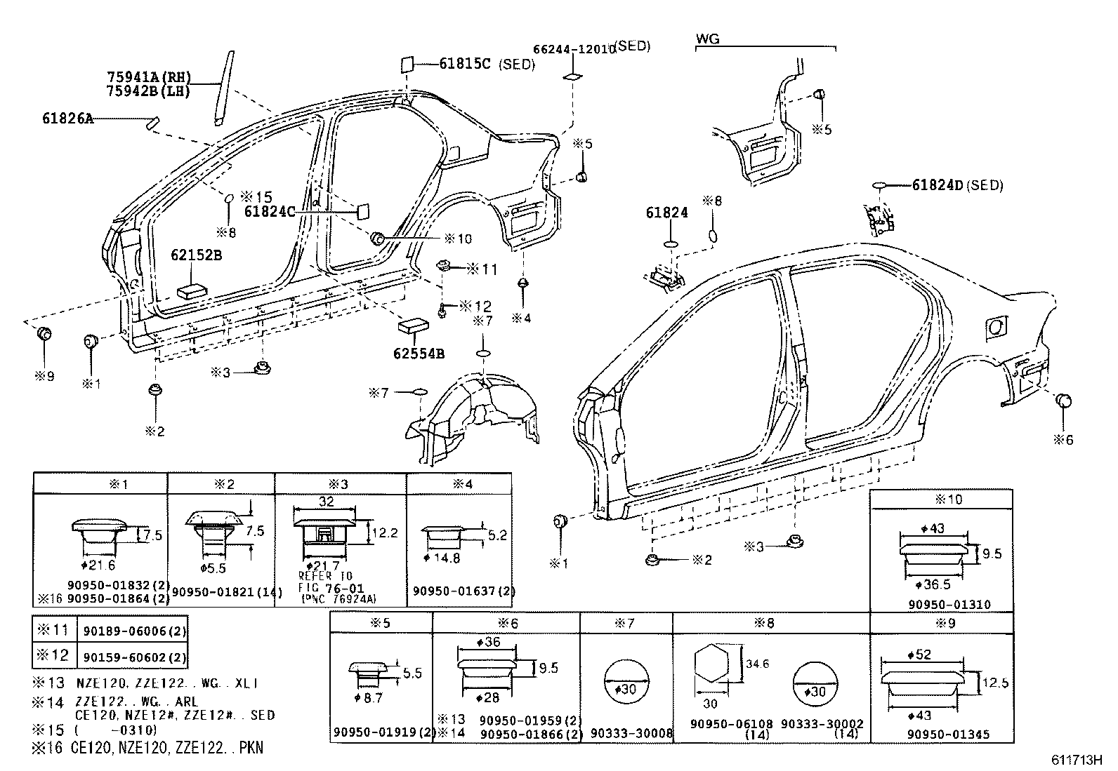 61601-13641 PANEL, QUARTER, RH product image