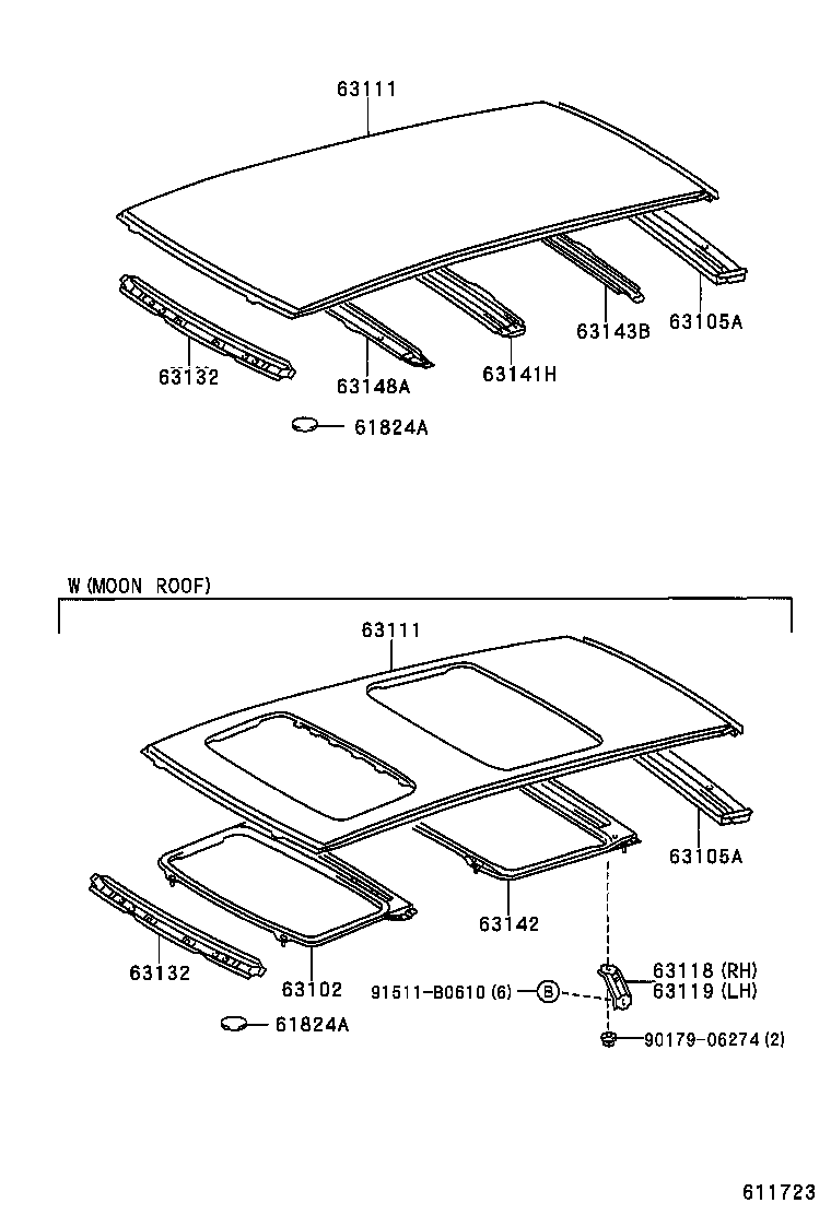 63111-52060 PANEL, ROOF product image
