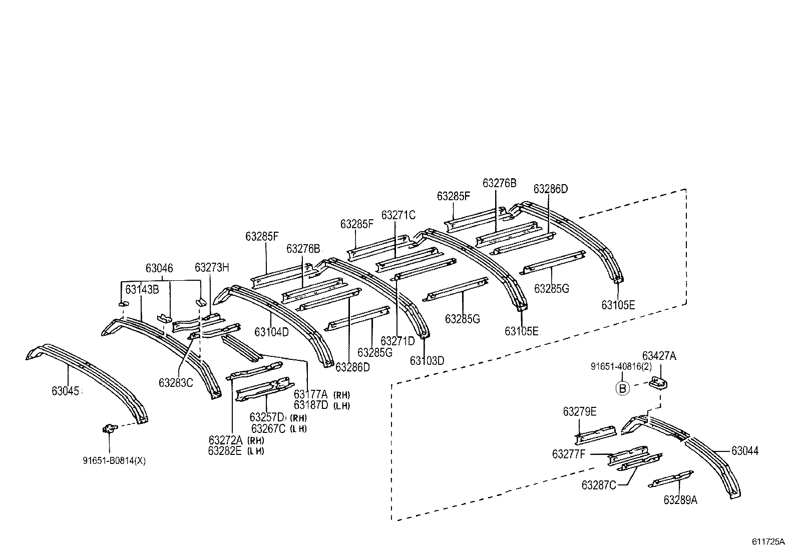 63115-36040 PANEL, ROOF, NO.4 product image