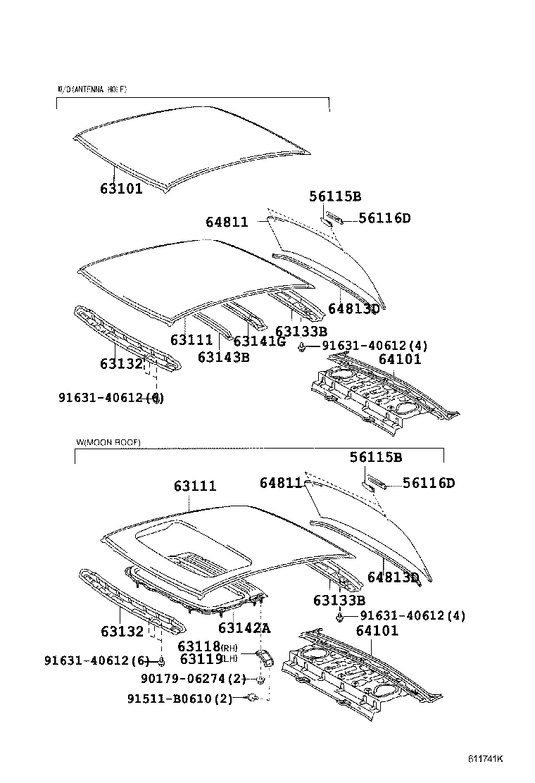 63111-0D030 PANEL, ROOF product image