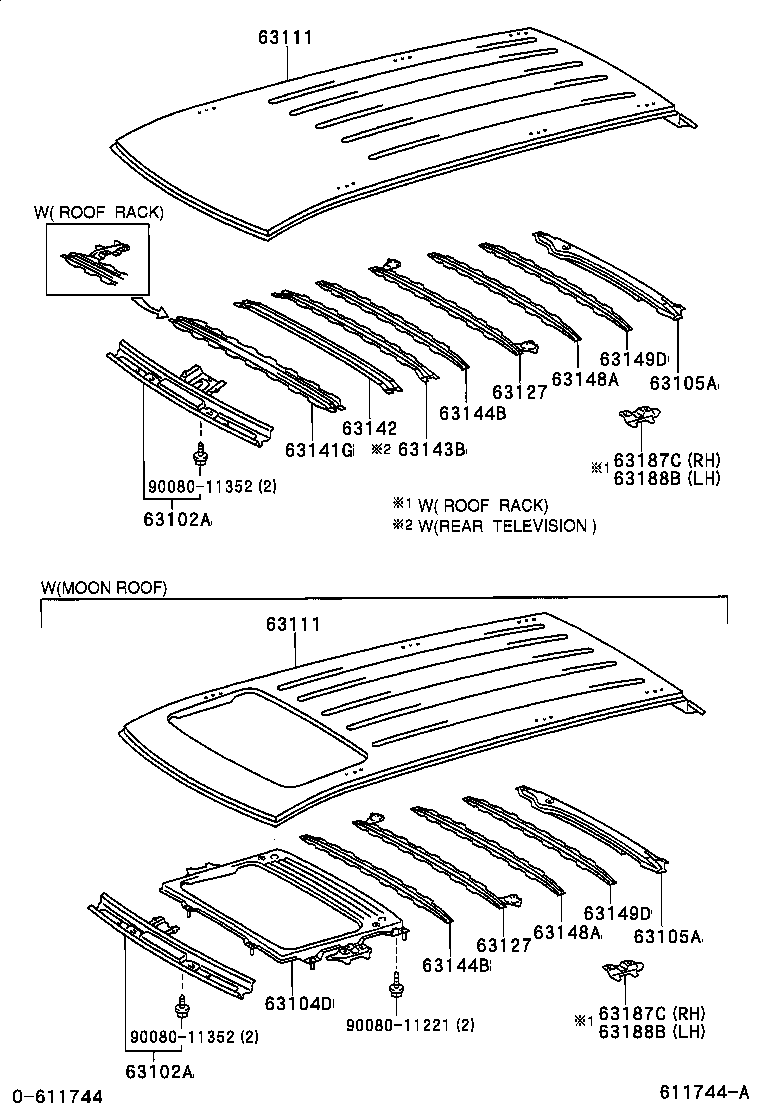 Toyota 63201-0C020 GLASS SUB-ASSY, SLIDING ROOF