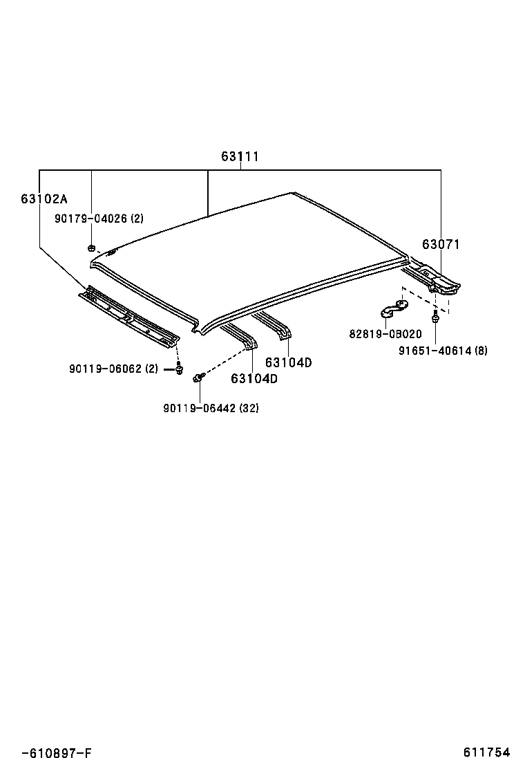 63111-0B100 PANEL, ROOF product image