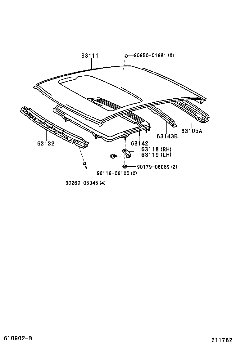 63200-52010 HOUSING SUB-ASSY, SLIDING ROOF product image