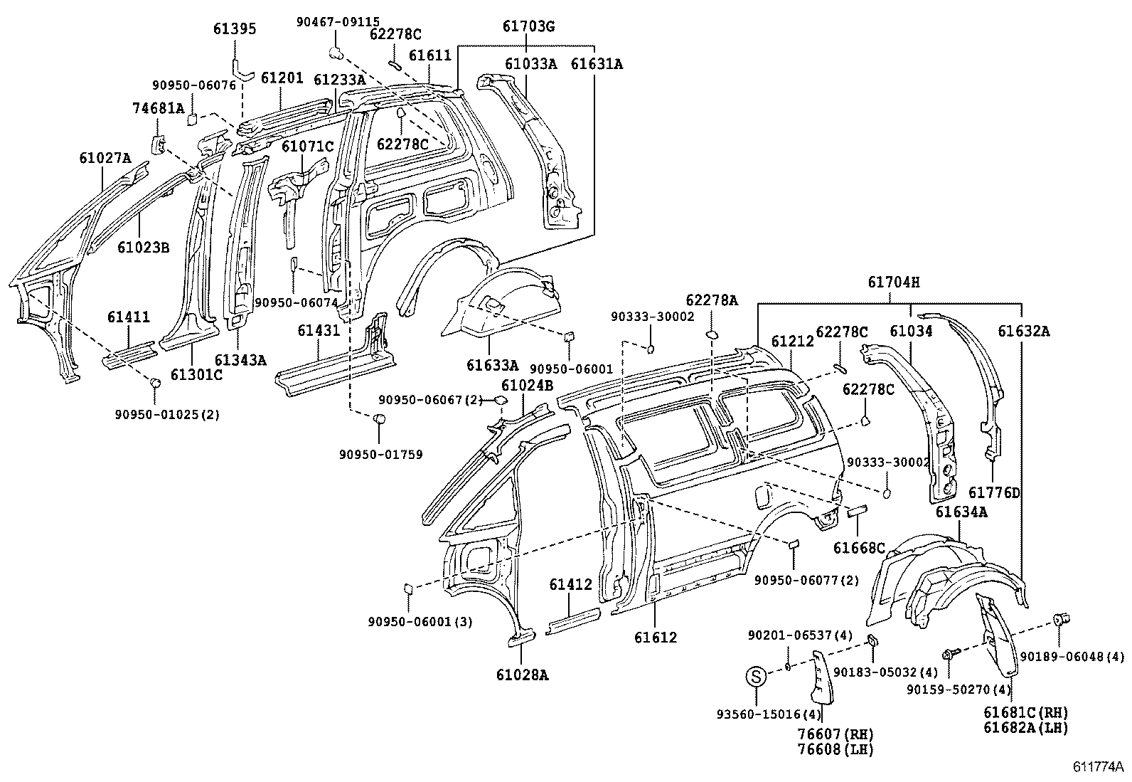 53883-28010 MUDGUARD SUB-ASSY, QUARTER PANEL, REAR RH product image