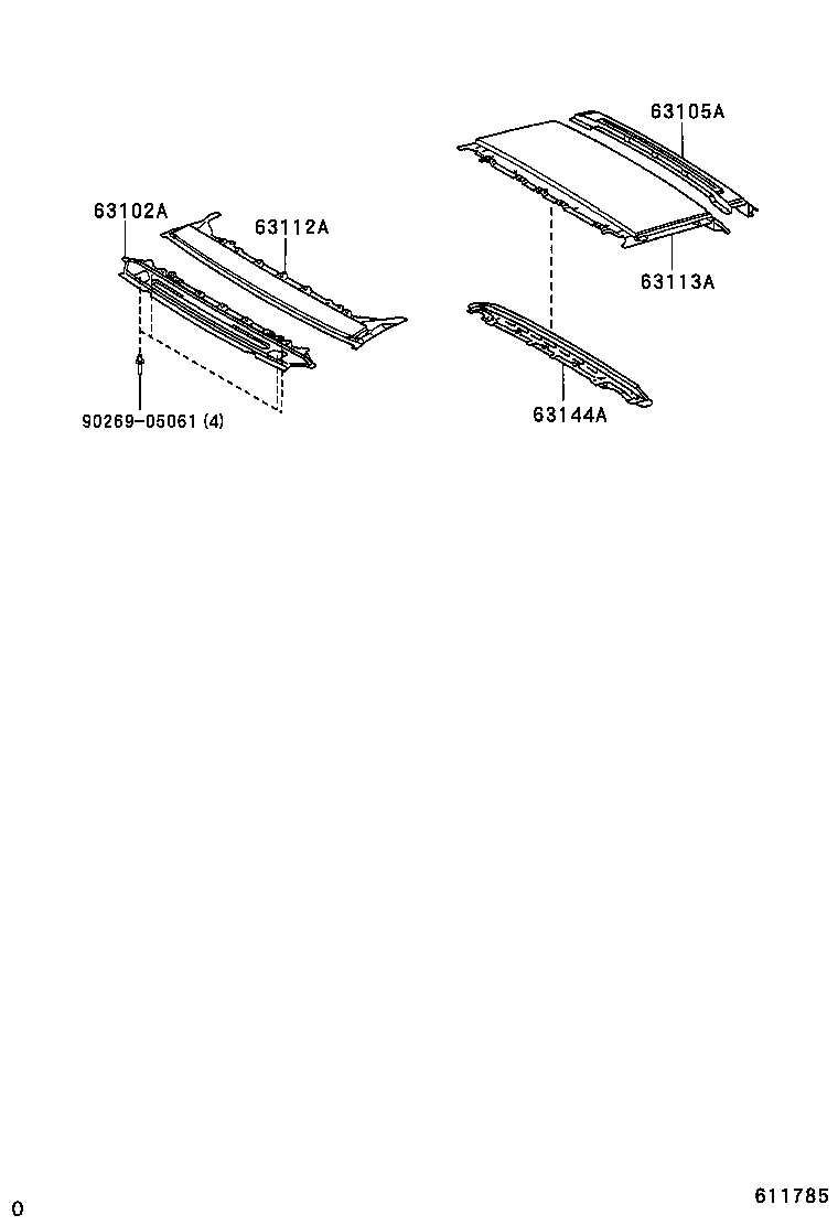 63409-0E010 SUPPORT SUB-ASSY, ROOF RACK, CENTER product image