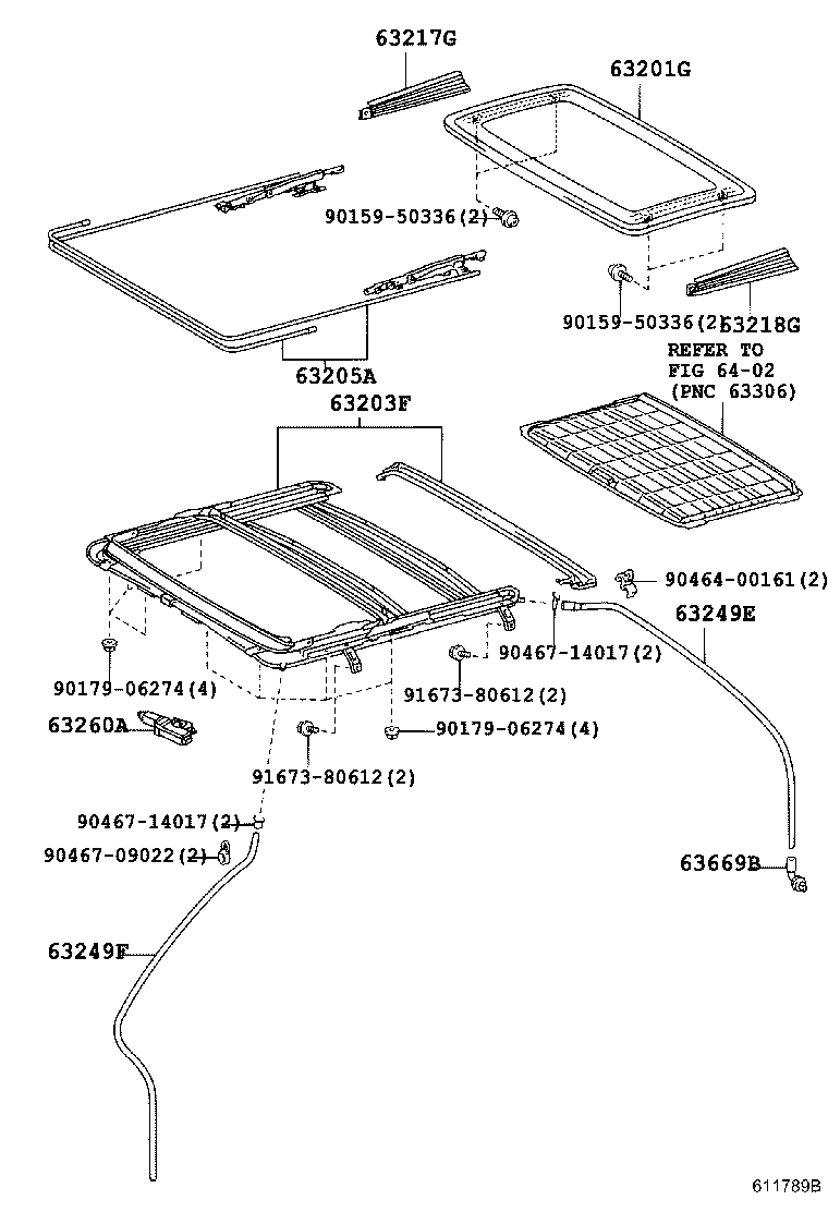 63409-0E010 SUPPORT SUB-ASSY, ROOF RACK, CENTER product image