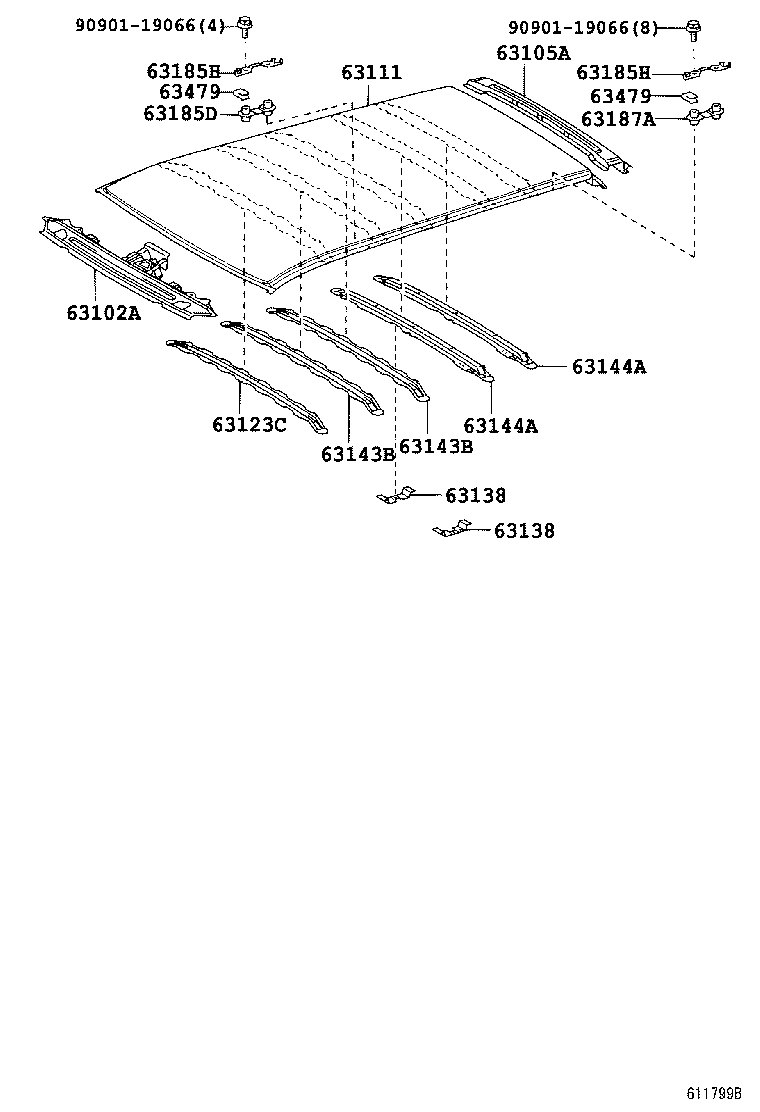 63201-48080 GLASS SUB-ASSY, SLIDING ROOF product image