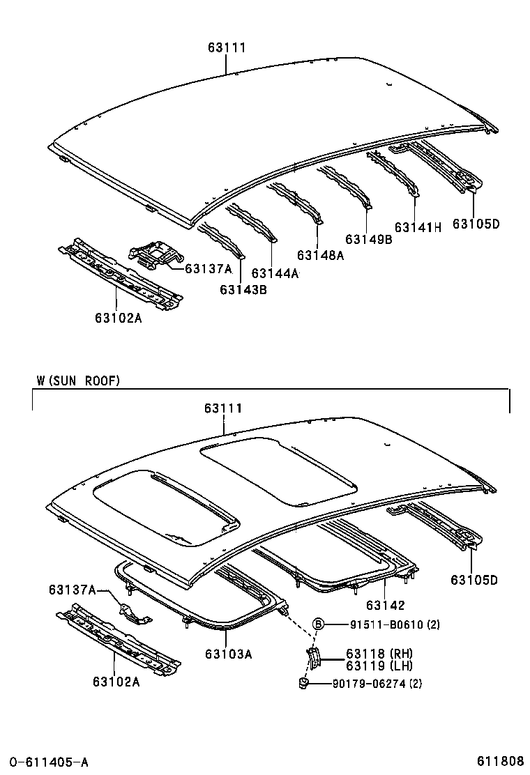 63460-13130-A1 RACK ASSY, ROOF, RH product image