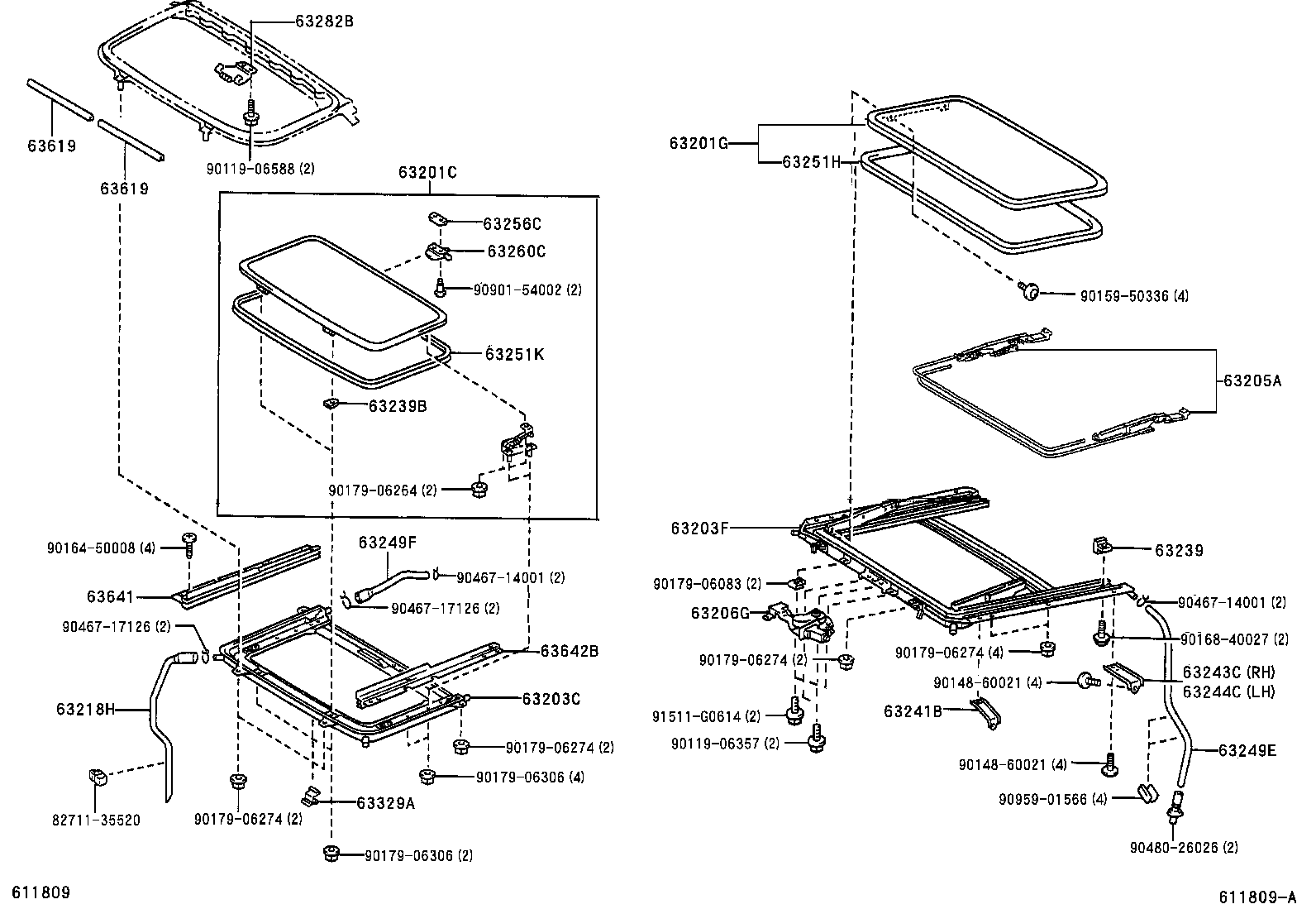 63460-13130-A1 RACK ASSY, ROOF, RH product image