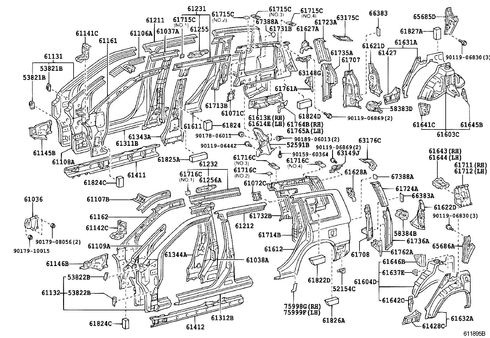 61631-48901 PANEL, QUARTER WHEEL HOUSE, OUTER RH product image