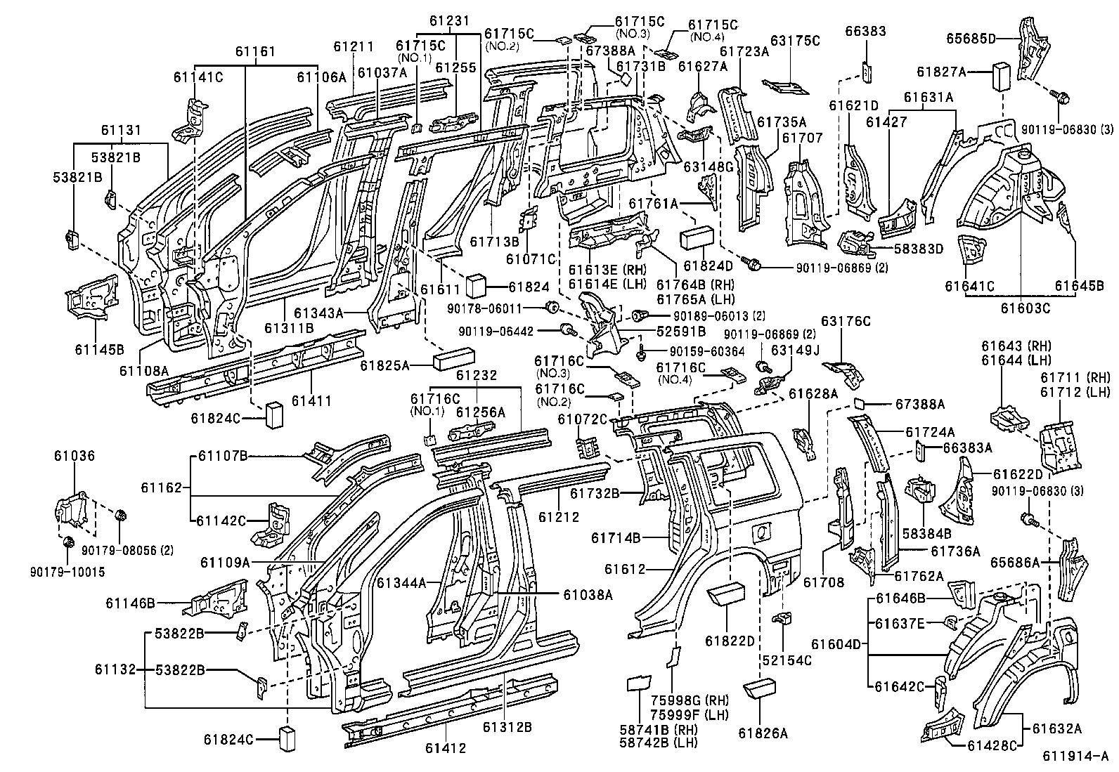 61622-48020 TROUGH, BACK DOOR OPENING, LH product image