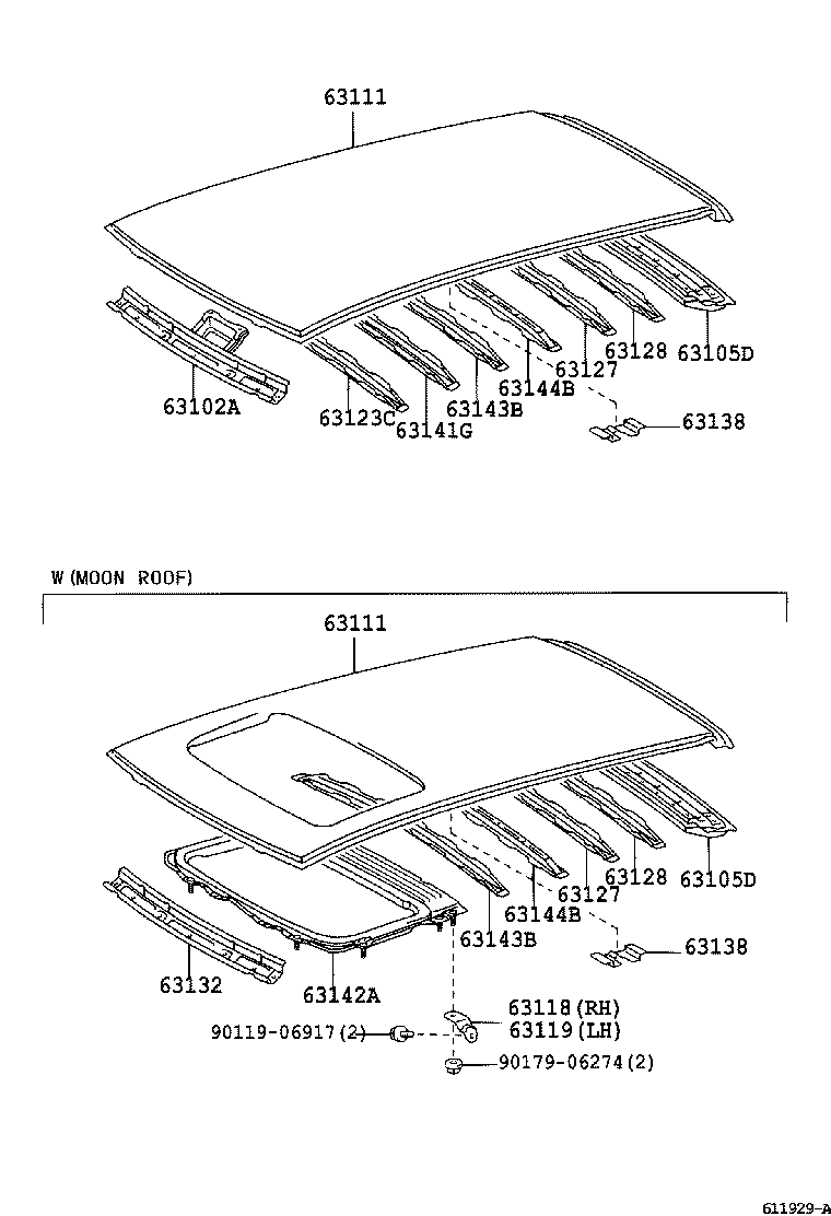 63111-0M020 PANEL, ROOF product image