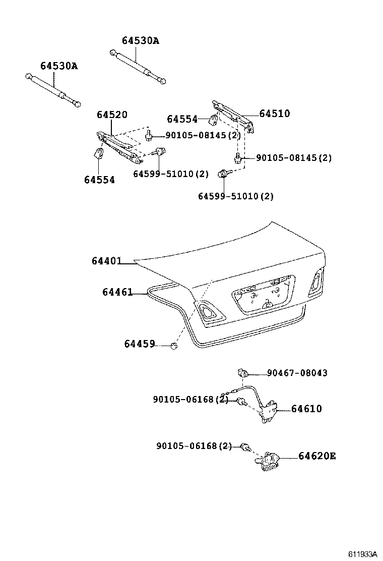 64455-30030 CUSHION, LUGGAGE COMPARTMENT DOOR SIDE, RH product image