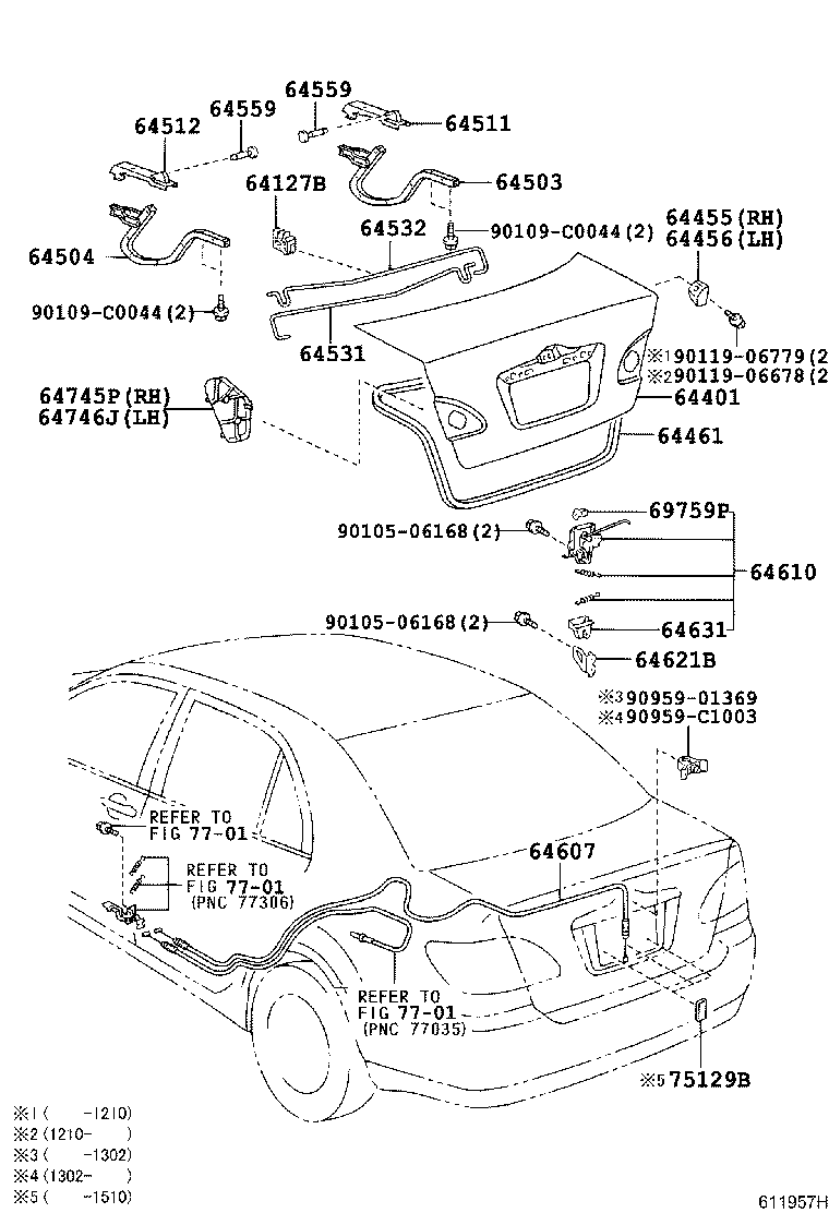 64401-02140 PANEL SUB-ASSY, LUGGAGE COMPARTMENT DOOR product image