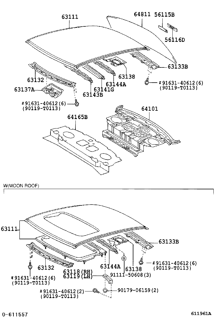 63209-06010 PANEL SUB-ASSY, ROOF WIND DEFLECTOR product image