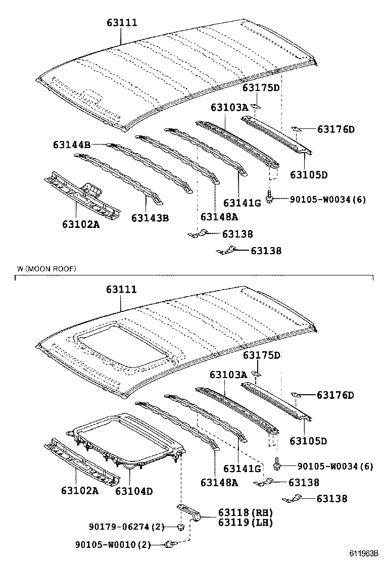 63111-0F030 PANEL, ROOF product image