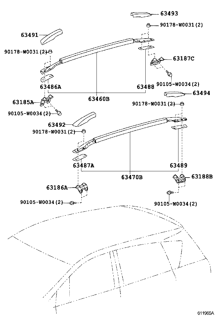 63111-0F030 PANEL, ROOF product image