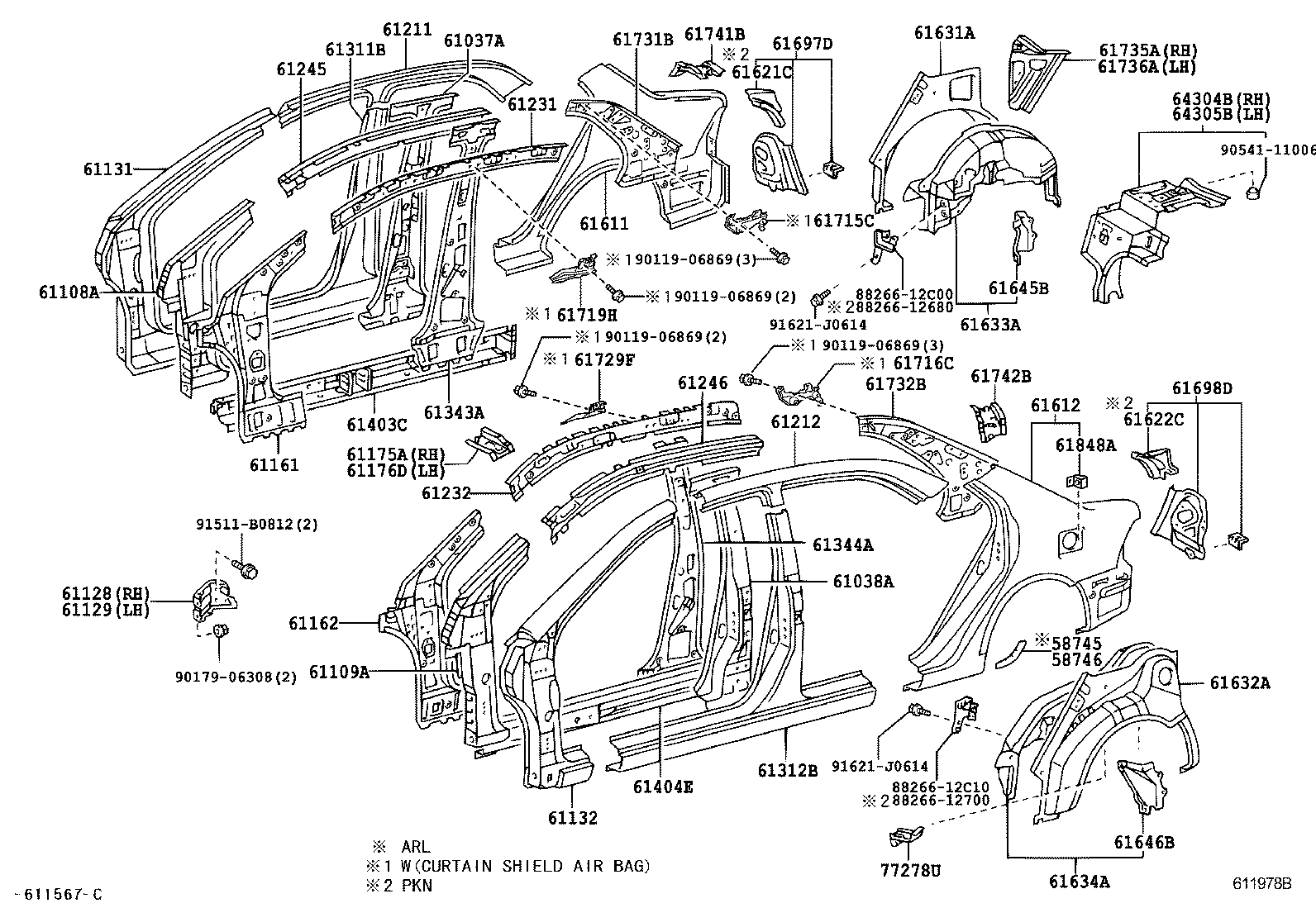 61601-13641 PANEL, QUARTER, RH product image