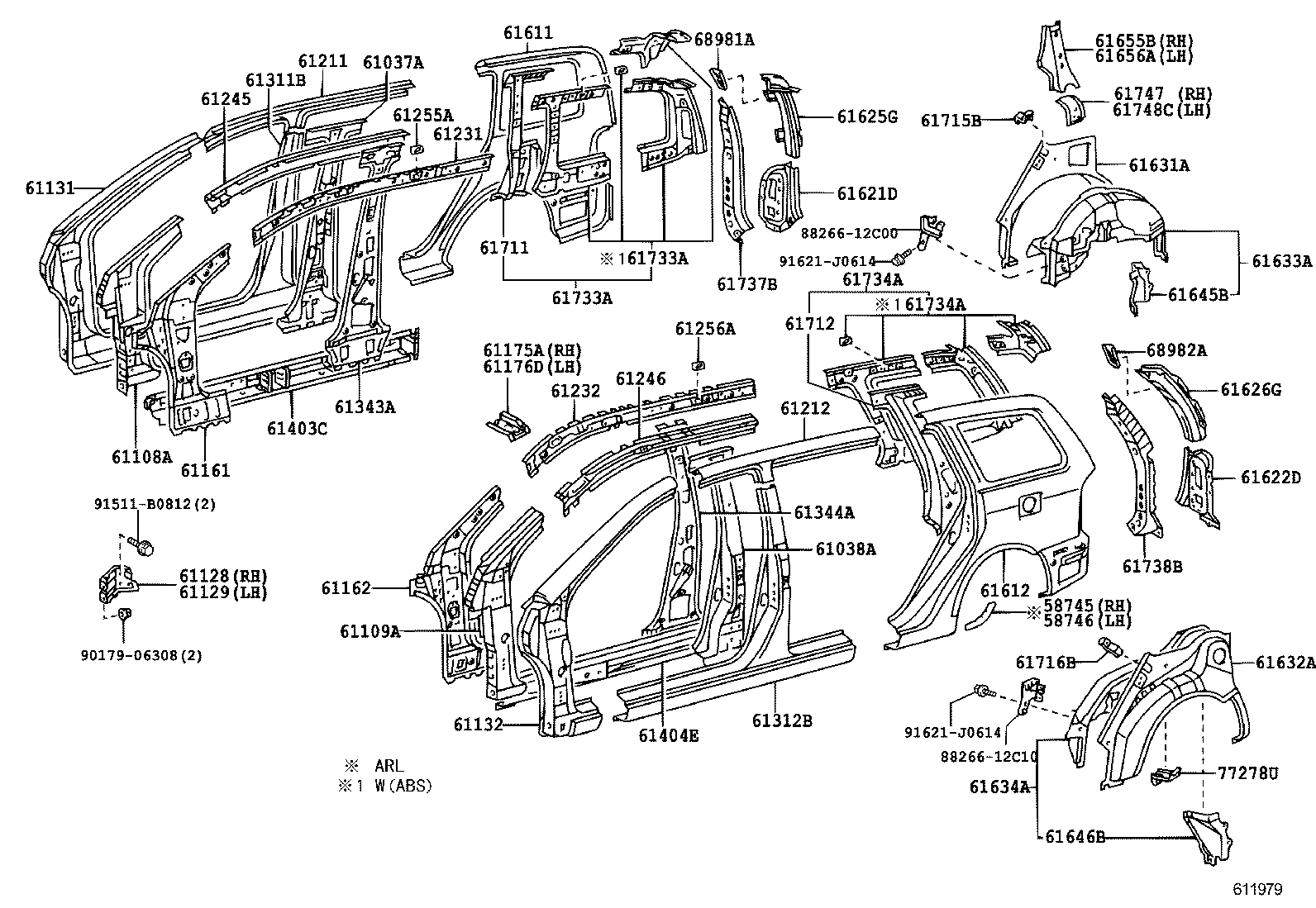 61601-13641 PANEL, QUARTER, RH product image