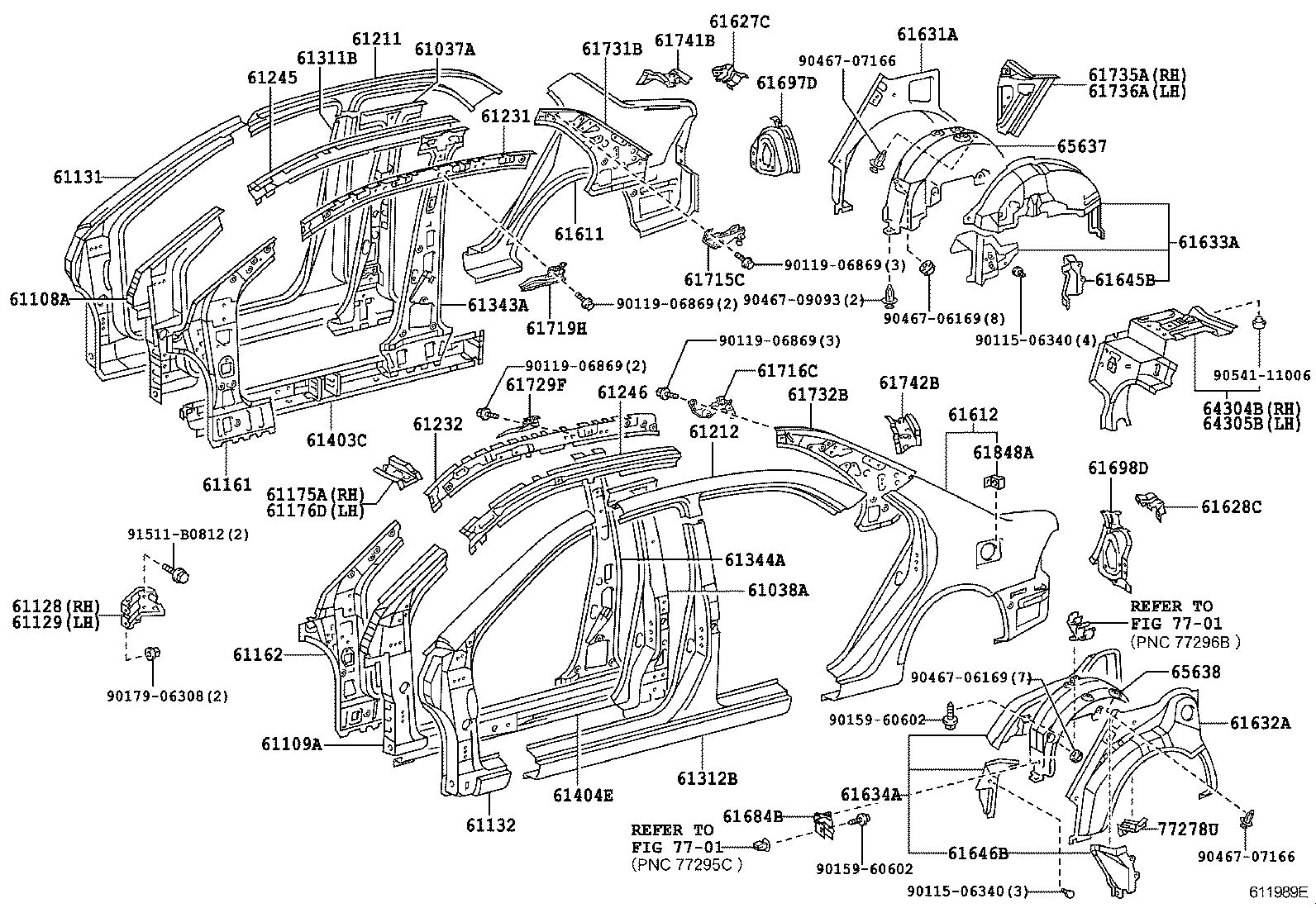 61024-12350 PILLAR, FRONT BODY, UPPER INNER LH product image