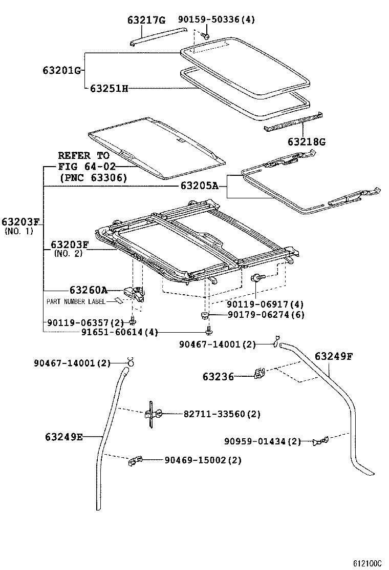 64801-33230 GLASS, BACK WINDOW product image
