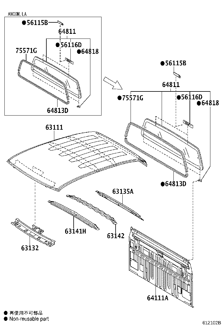 Toyota 63111-0K030 PANEL, ROOF